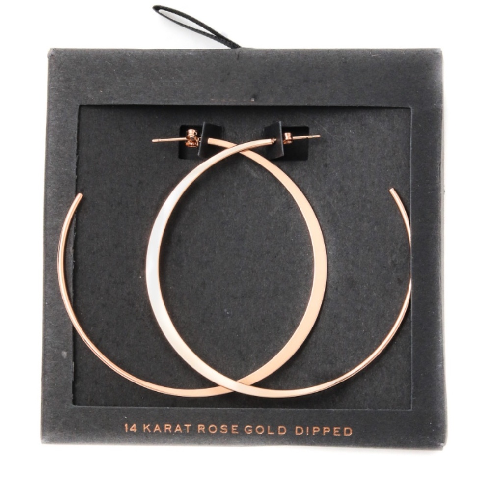NWT - Secret Box Gold Dipped 3" post style hoops